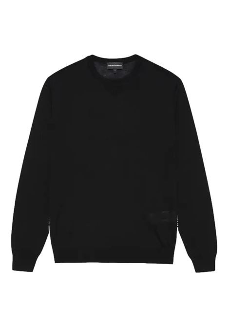 Maglione casual in lana monocromatica con logo EMPORIO ARMANI | Maglie | 6L1MXH 1MIVZ0999